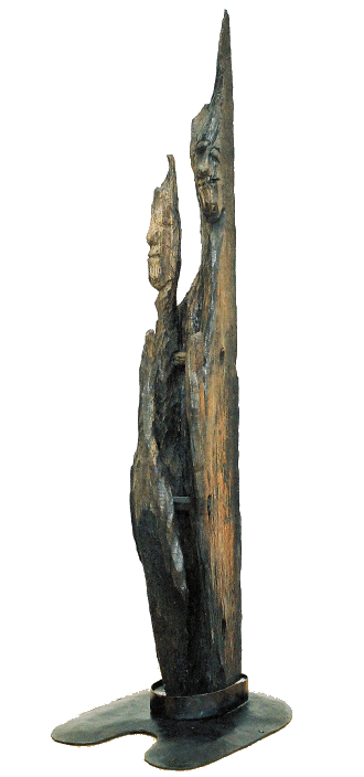 Skulptur aus historischem Holz