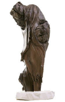 Skultpur aus voreiszeitlichem Holz