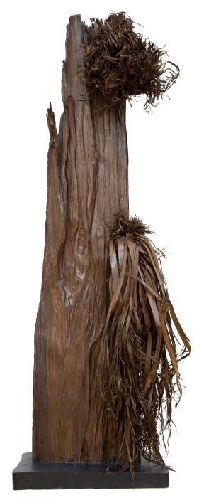 Skultpur aus fossilem Holz, Xylit, Zellulose